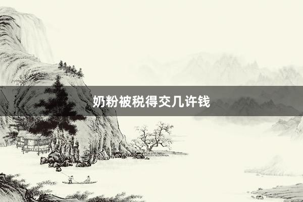 奶粉被税得交几许钱