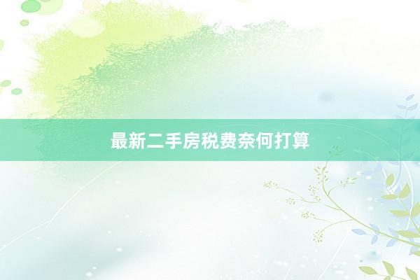 最新二手房税费奈何打算